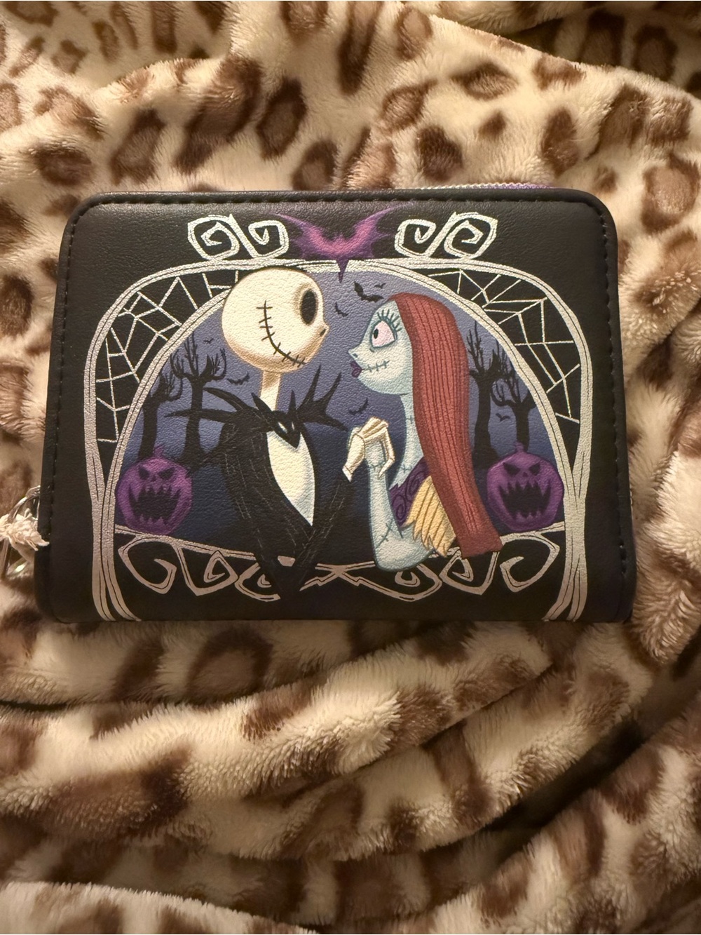 Loungefly Disney Nightmare Before Christmas Black Wallet with Purple Accents